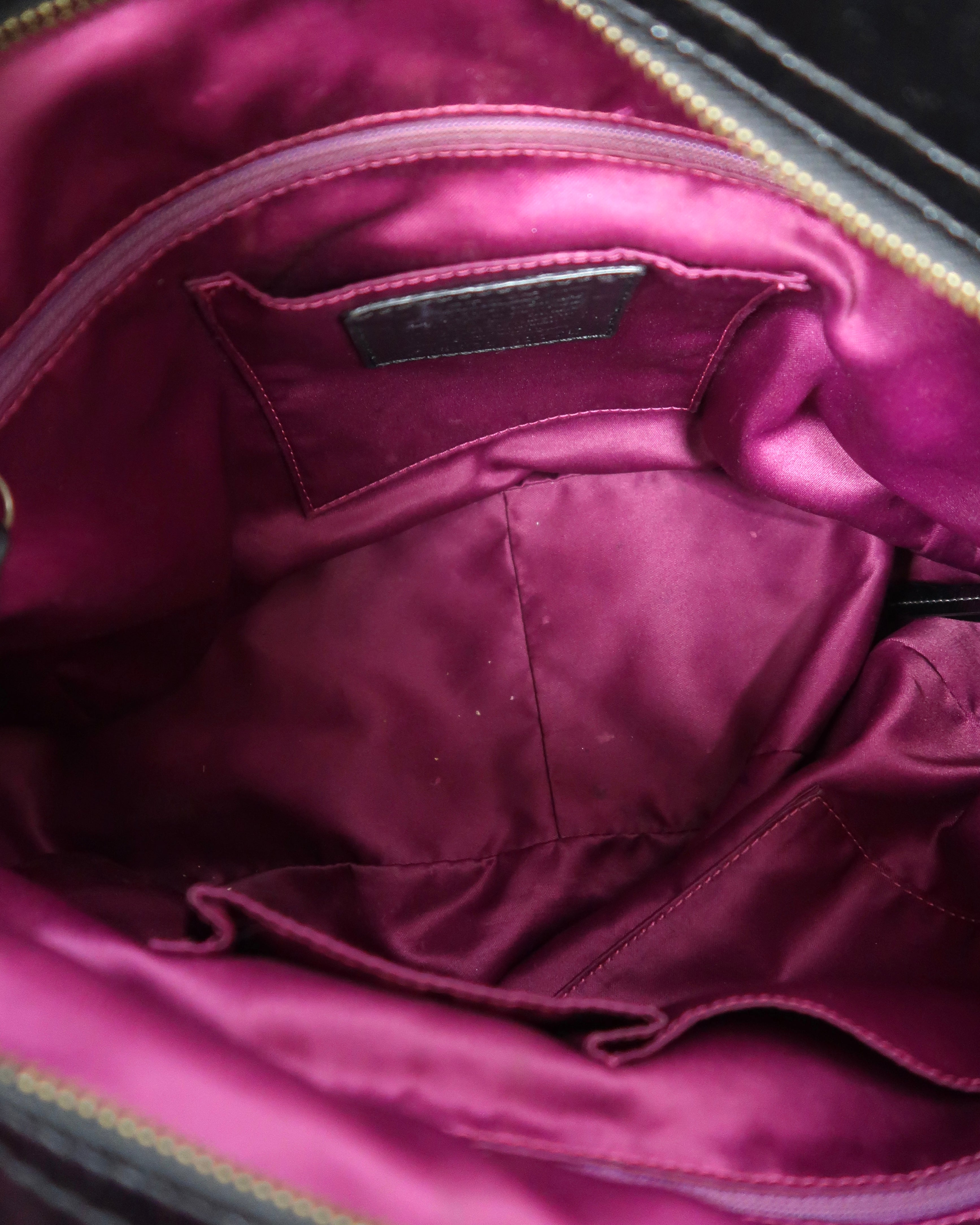 Black patent leather Coach Zoe shoulder bag