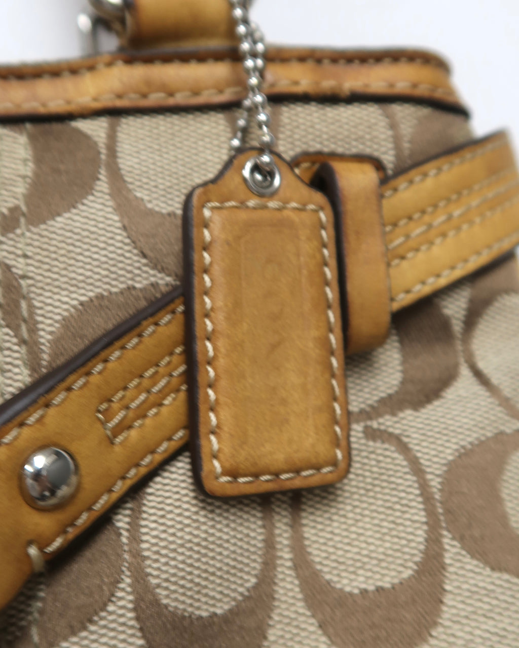 Coach Hamptons Signature Stripe Nancy Tote Bag