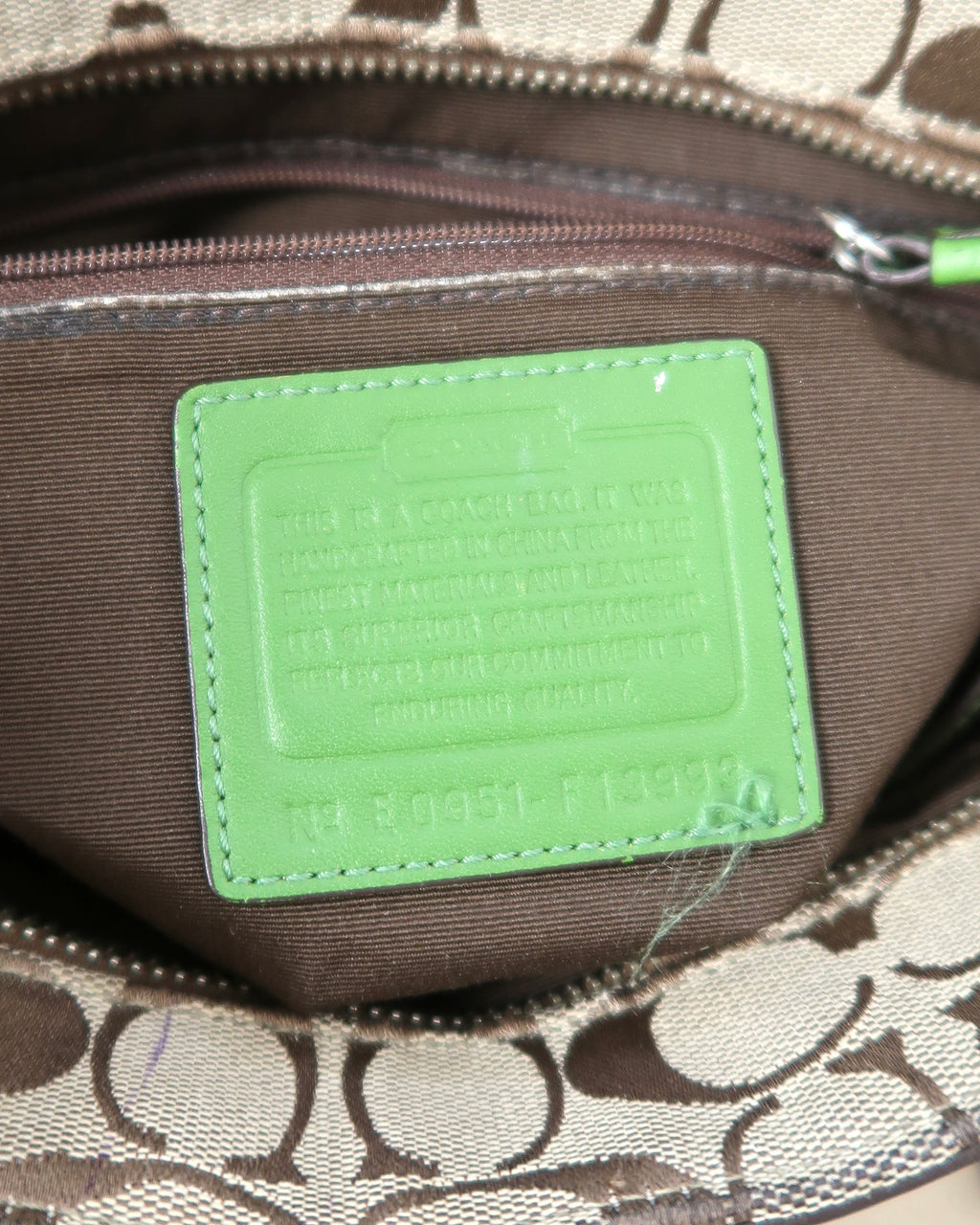 Coach Nancy Signature Stripe Zebra Tote Bag