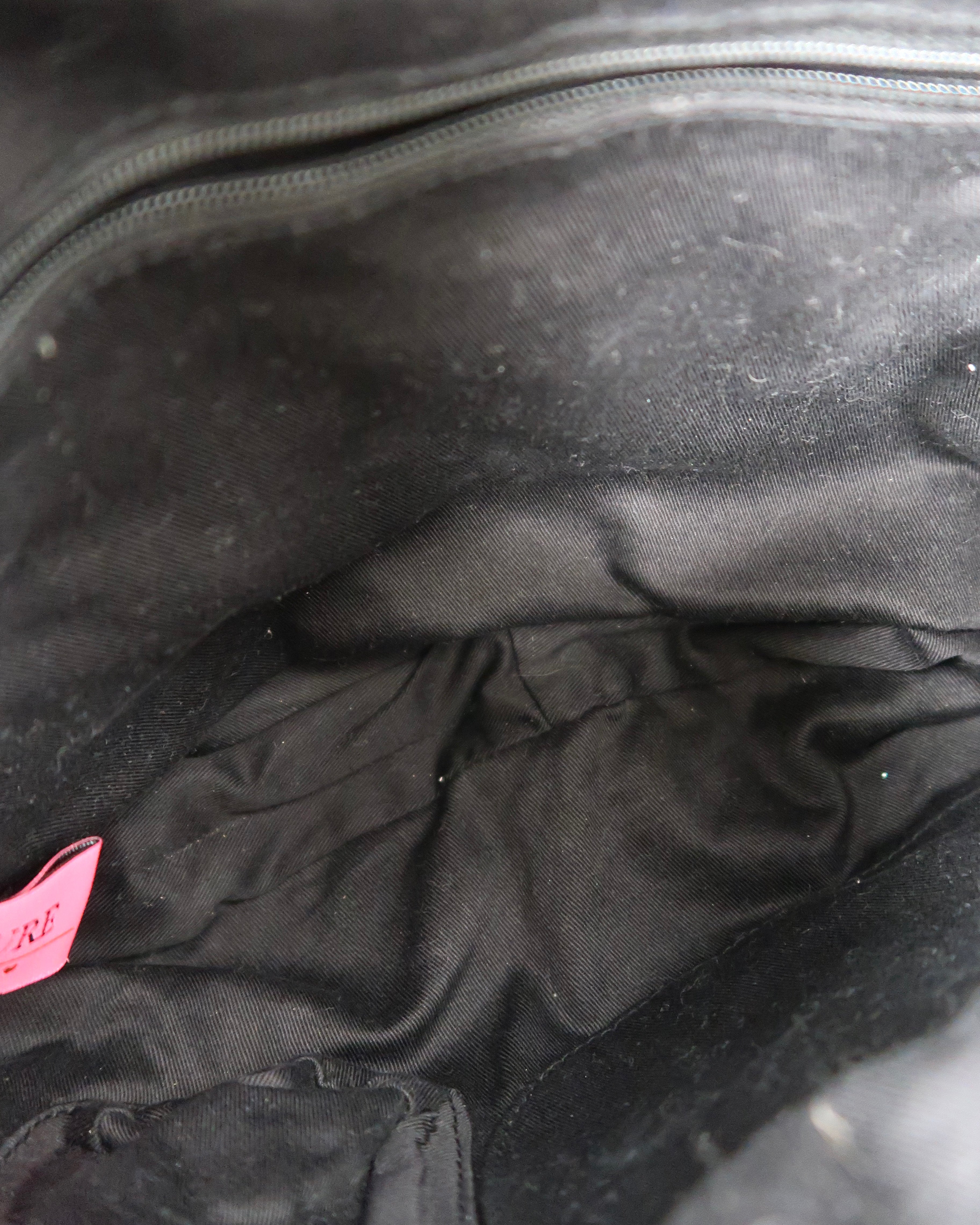 Vintage black Juicy Couture scrunched nylon ruffle shoulder bag