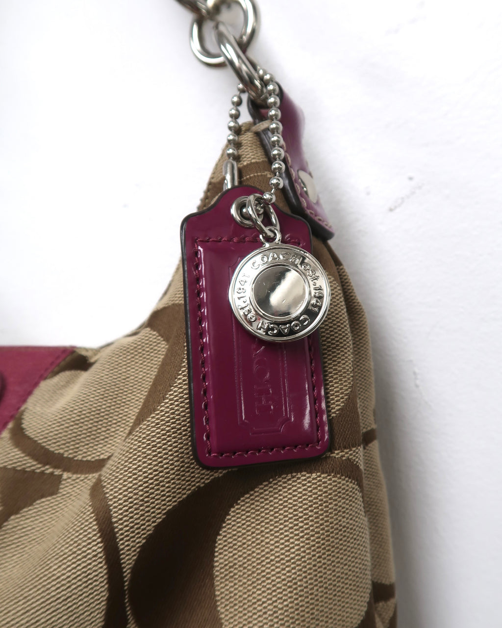 Coach Signature Stripe Demi Purse Bag