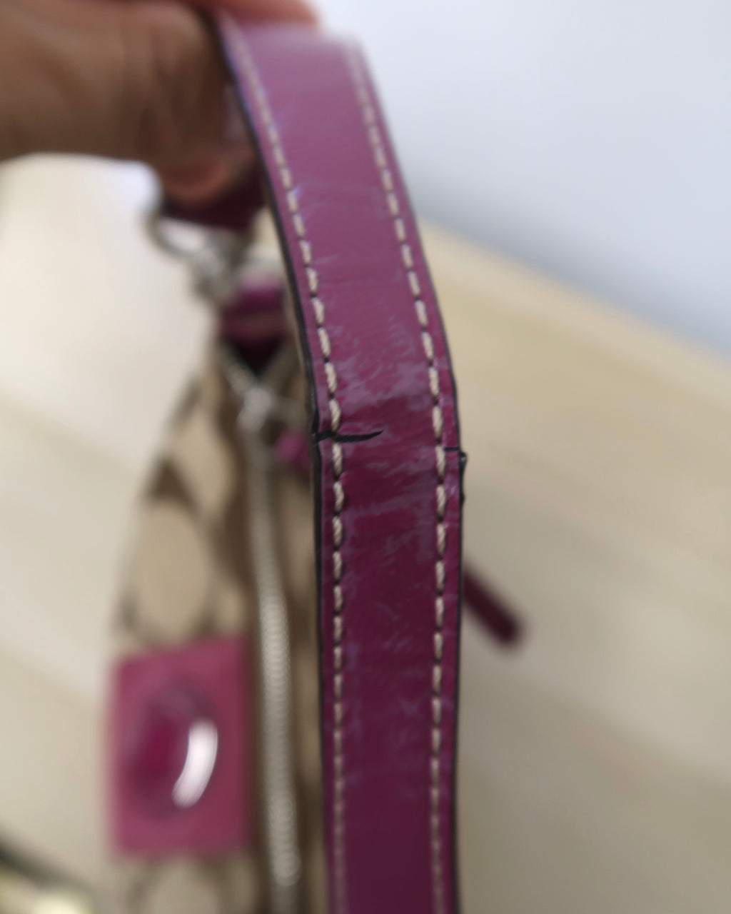 Coach Signature Stripe Demi Purse Bag