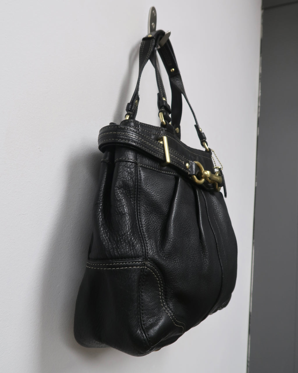 Vintage Coach Hamptons Pleated Leather Tote