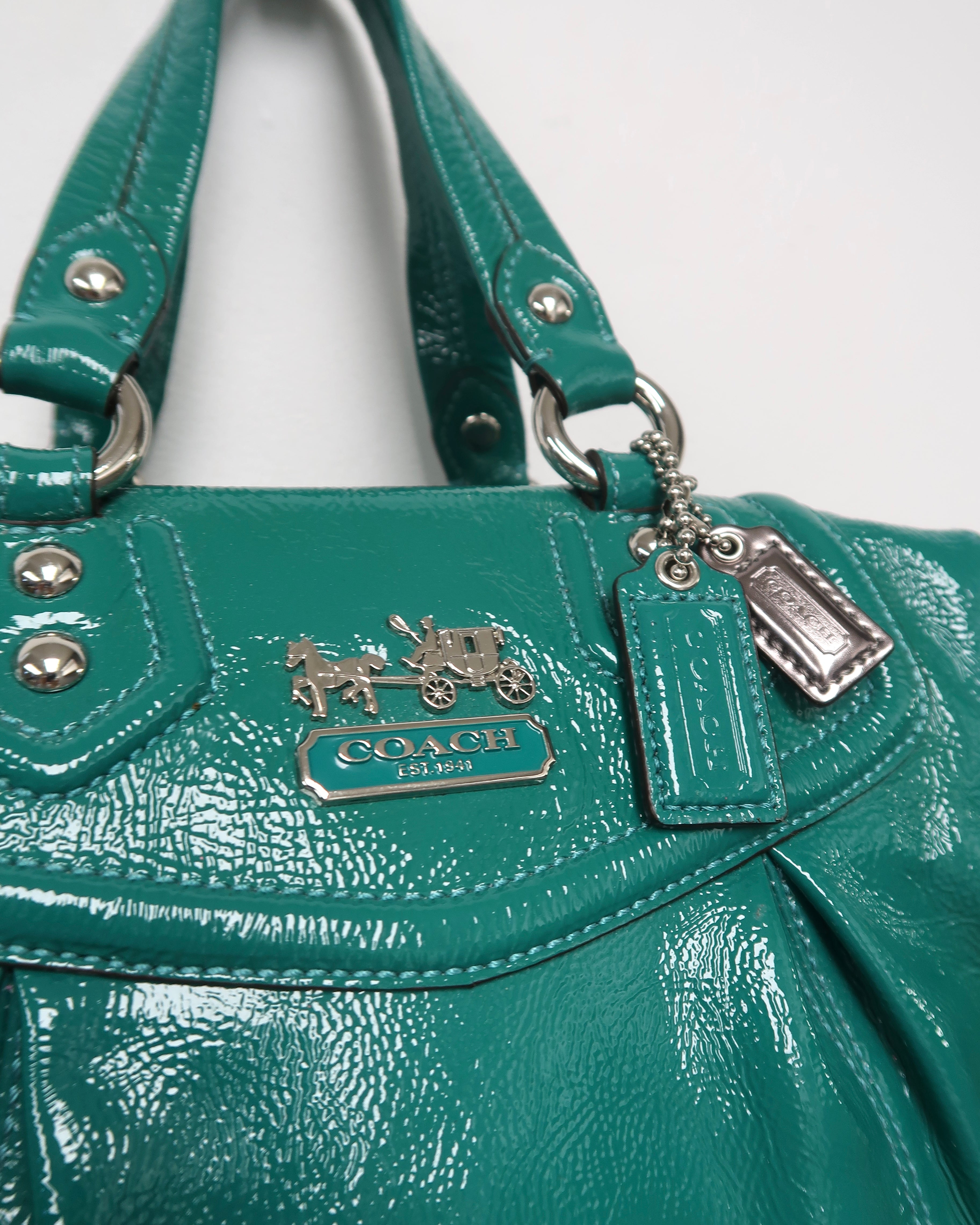 Coach Ashley Jade patent leather satchel