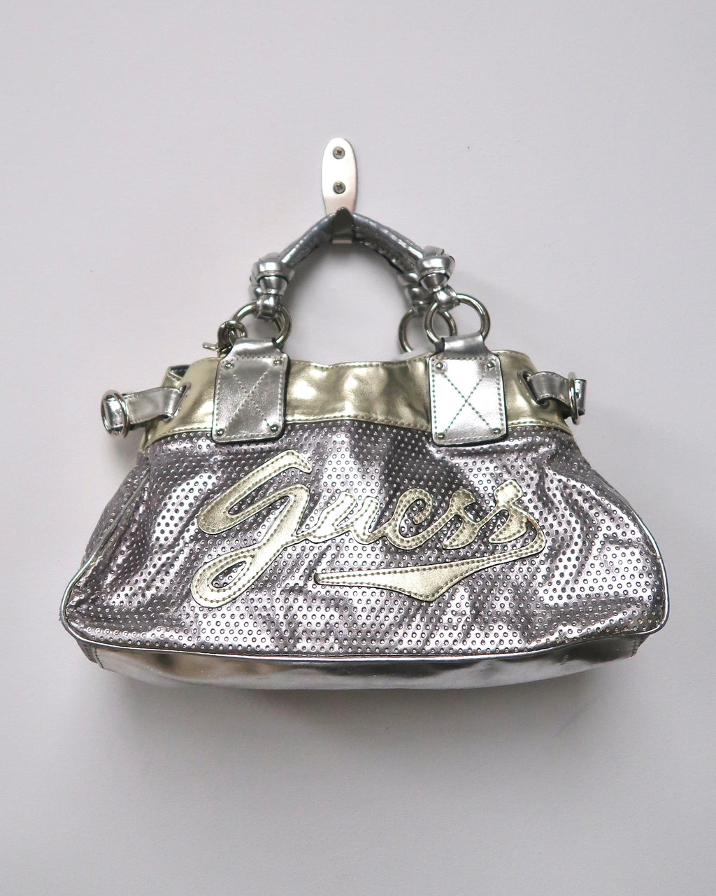 Guess metallic silver shoulder/handbag