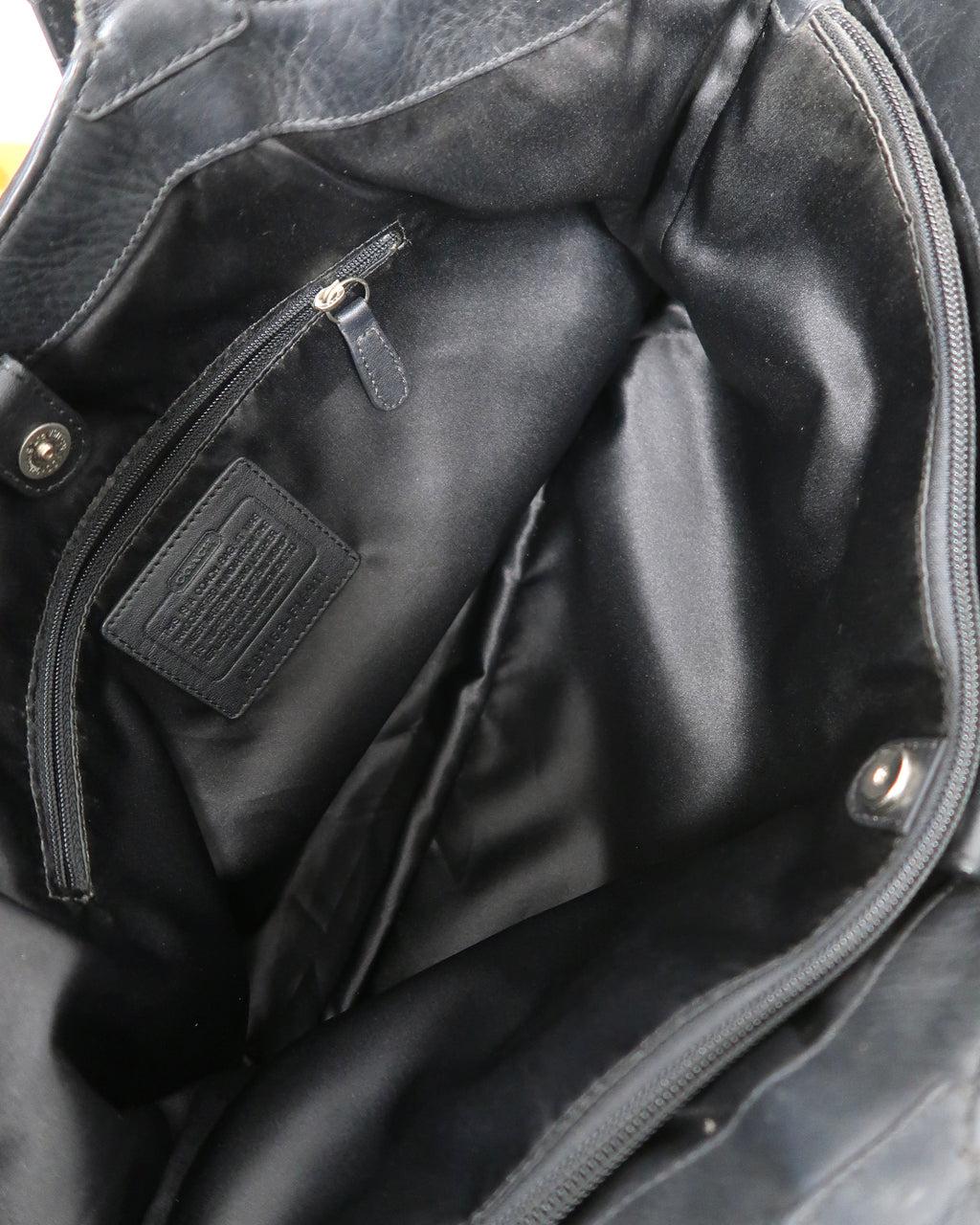 Coach black and grey signature monogram canvas tote bag