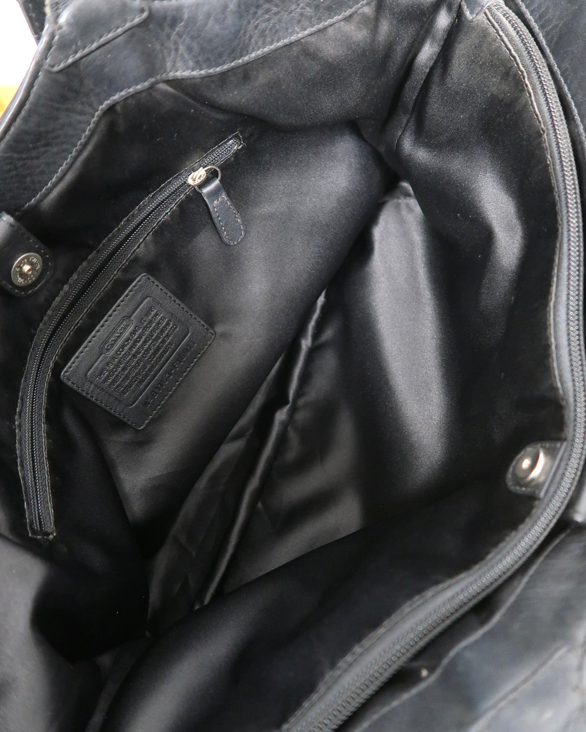 Coach black and grey signature monogram canvas tote bag