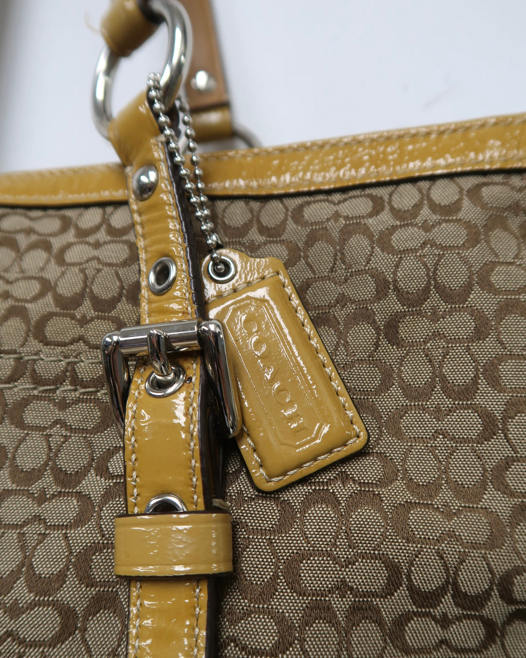 vintage Coach Gallery East/West Signature Jacquard Tote