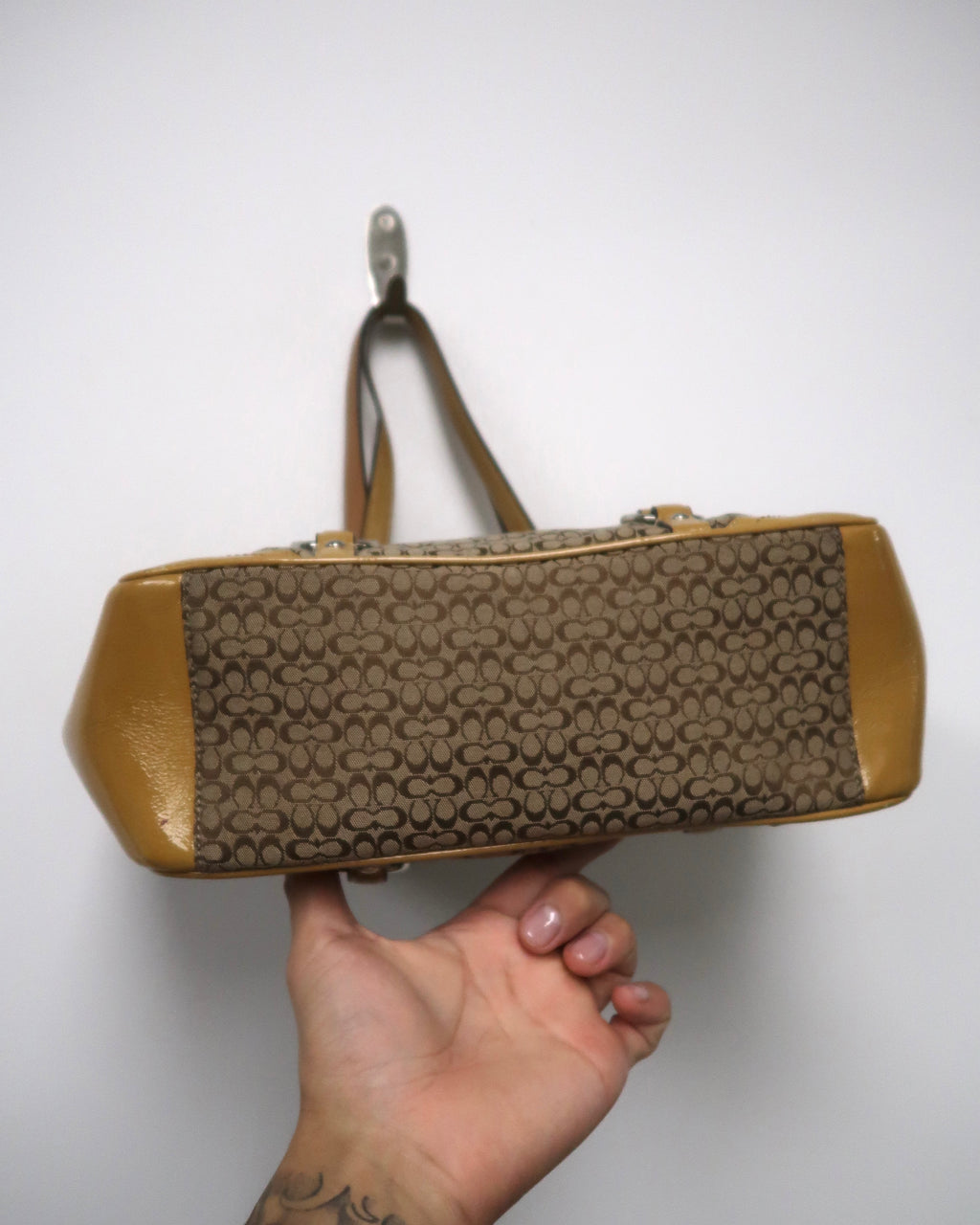 vintage Coach Gallery East/West Signature Jacquard Tote