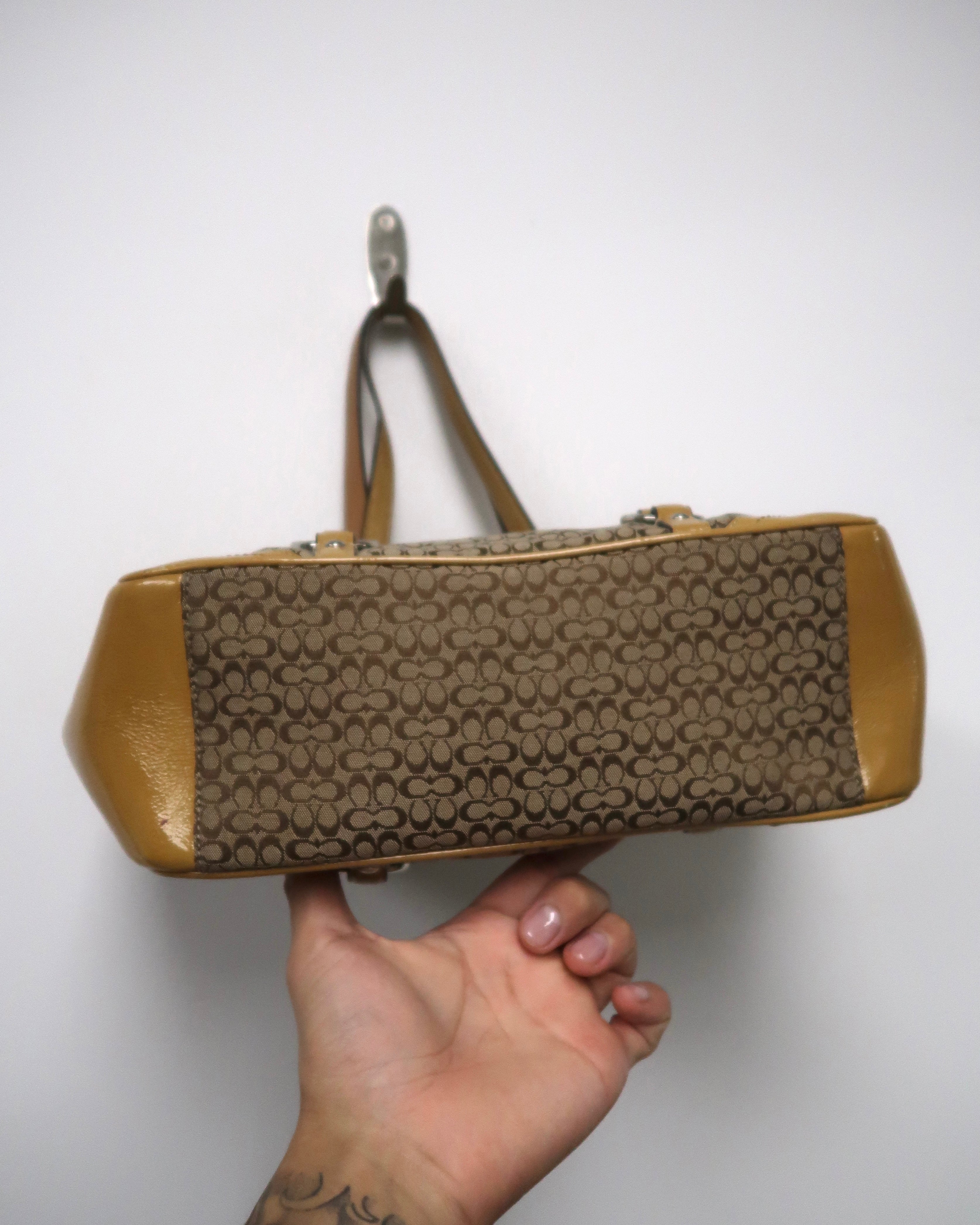 vintage Coach Gallery East/West Signature Jacquard Tote