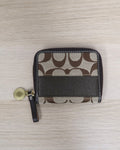Coach Signature Stripe Zip Around / Bifold Wallet
