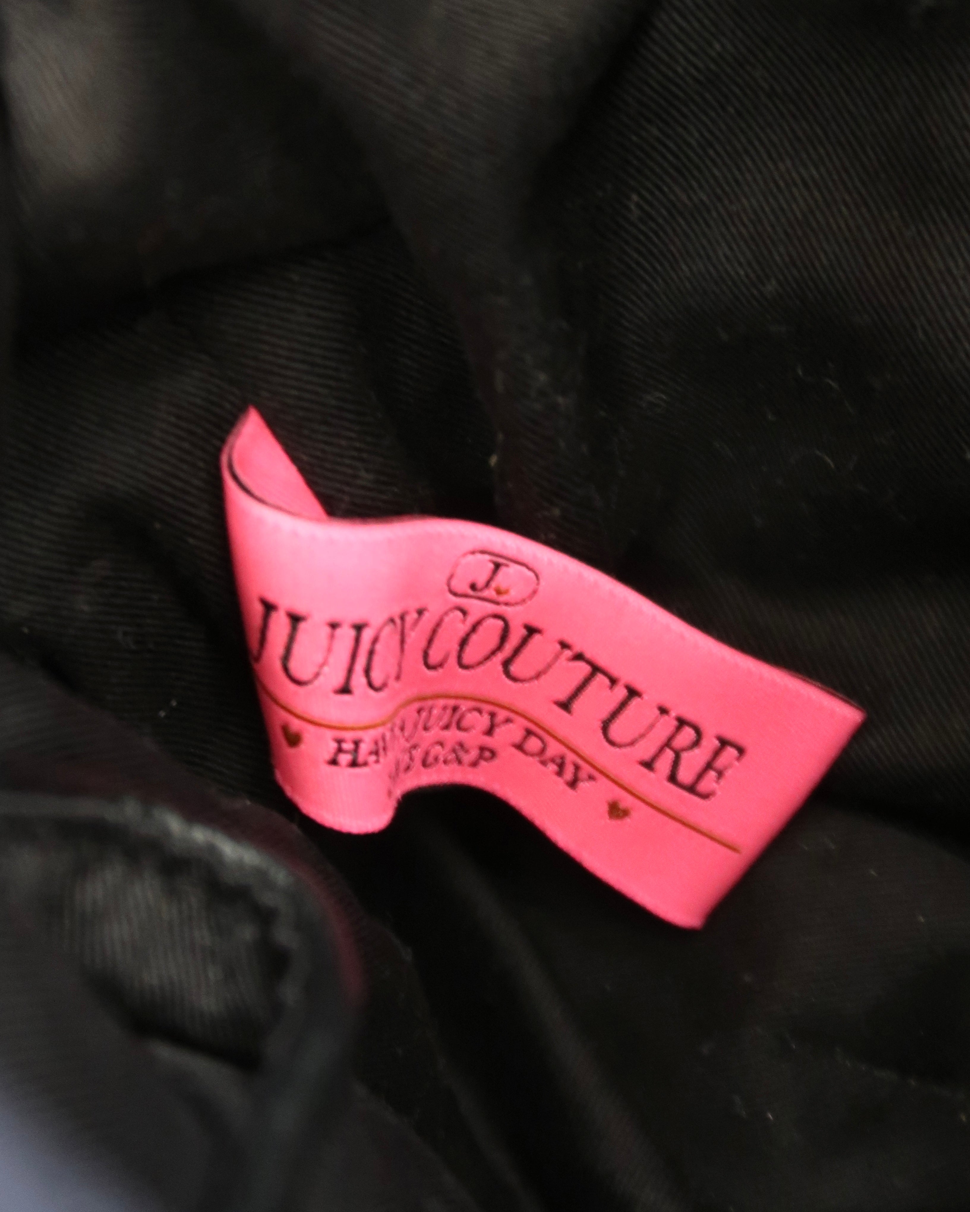 Vintage black Juicy Couture scrunched nylon ruffle shoulder bag