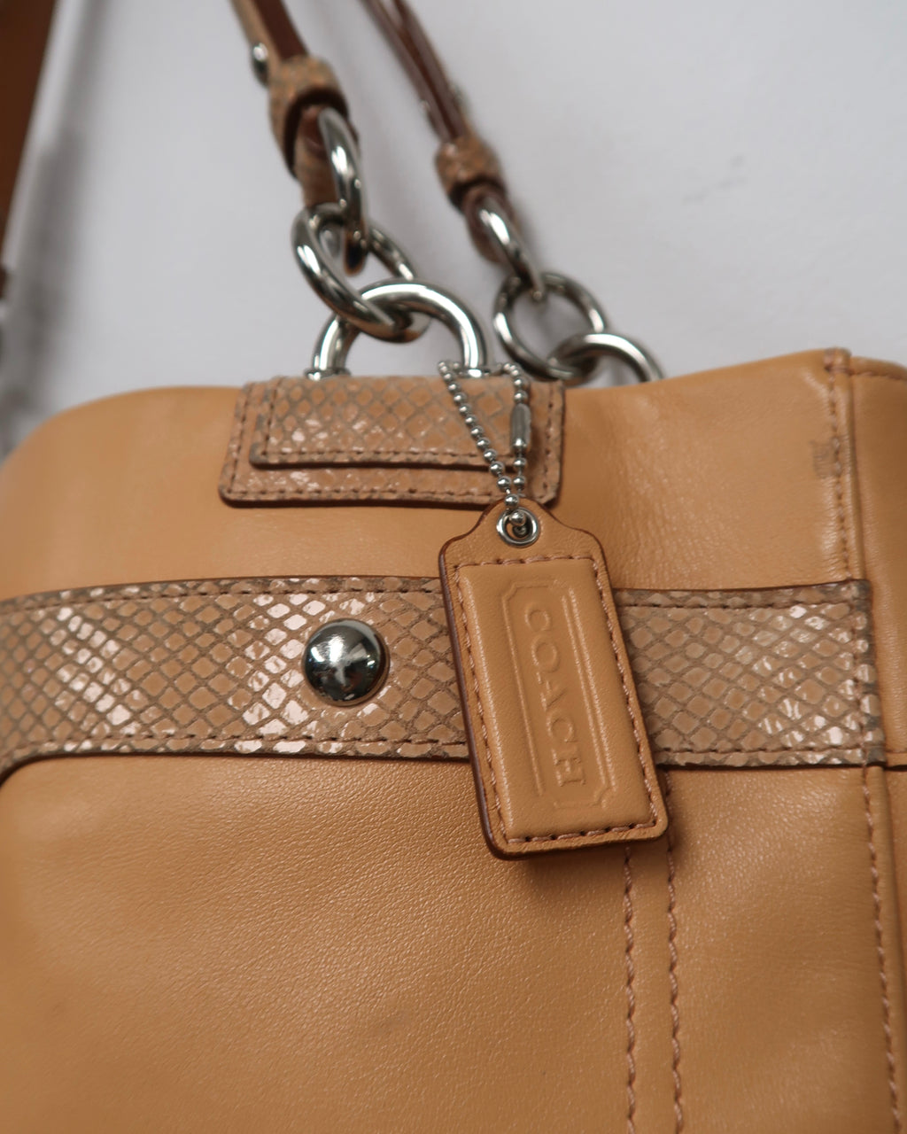 Coach Penelope Leather Turnlock Carryall Bag