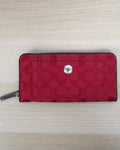 Coach signature C jacquard coated canvas long wallet