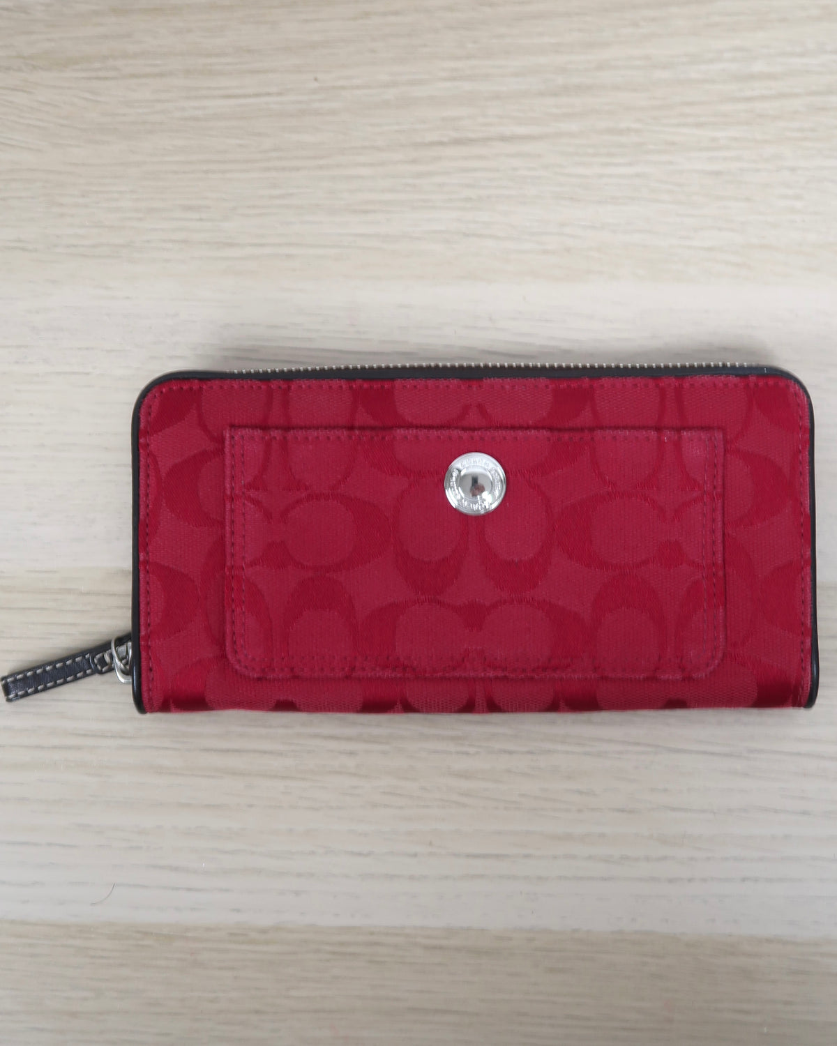 Coach signature C jacquard coated canvas long wallet