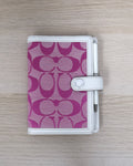 Coach Y2K Pink Signature C Jacquard and White Leather Agenda / Planner Notebook