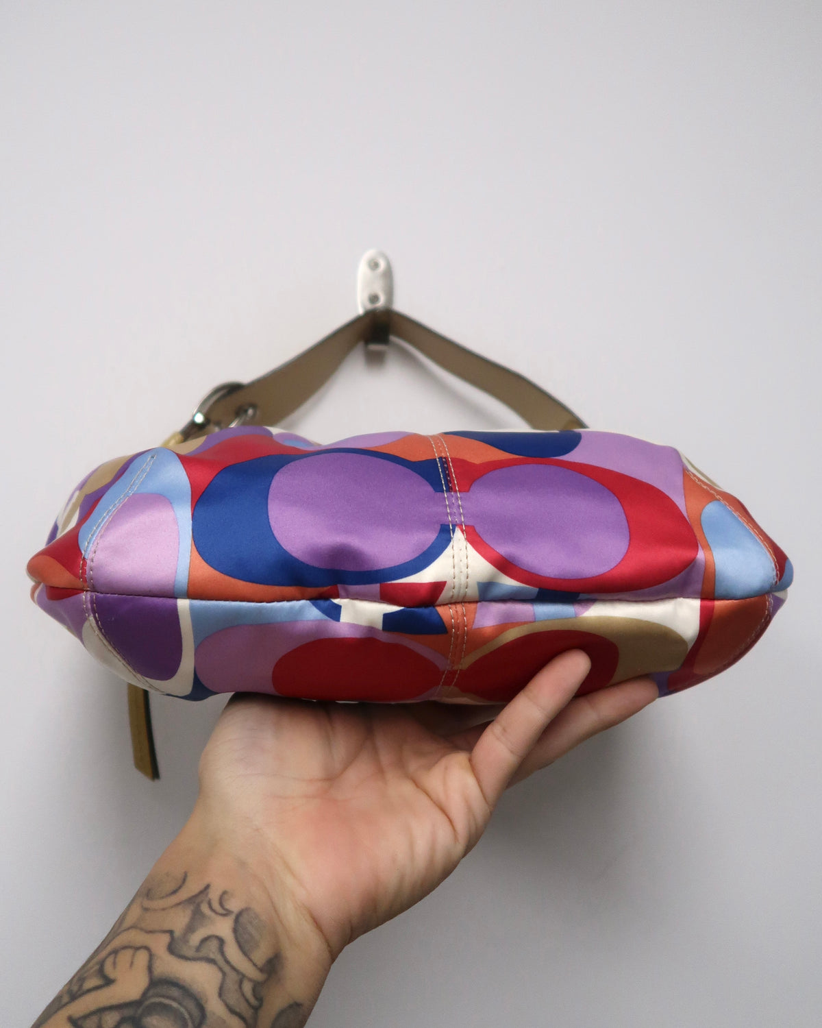 Coach Soho Pleated Scarf Print Sateen Hobo Bag