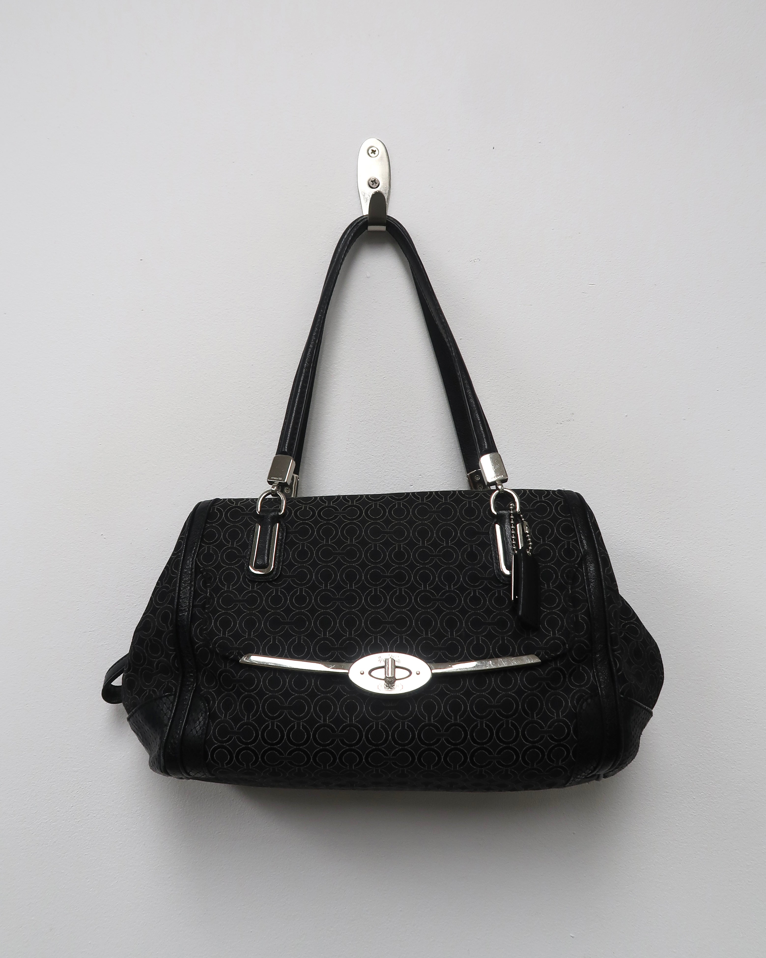 Coach Madison Op Art Needlepoint satchel