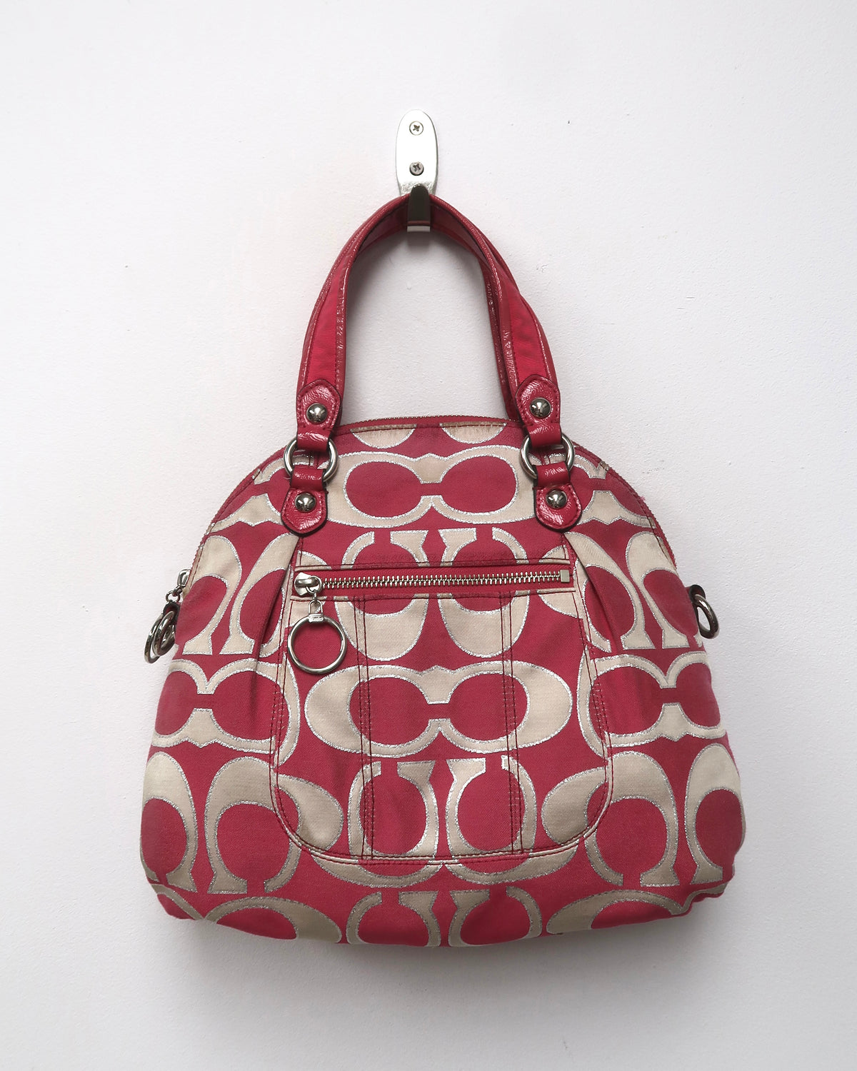 Coach Poppy Signature Lurex C Outline Satchel
