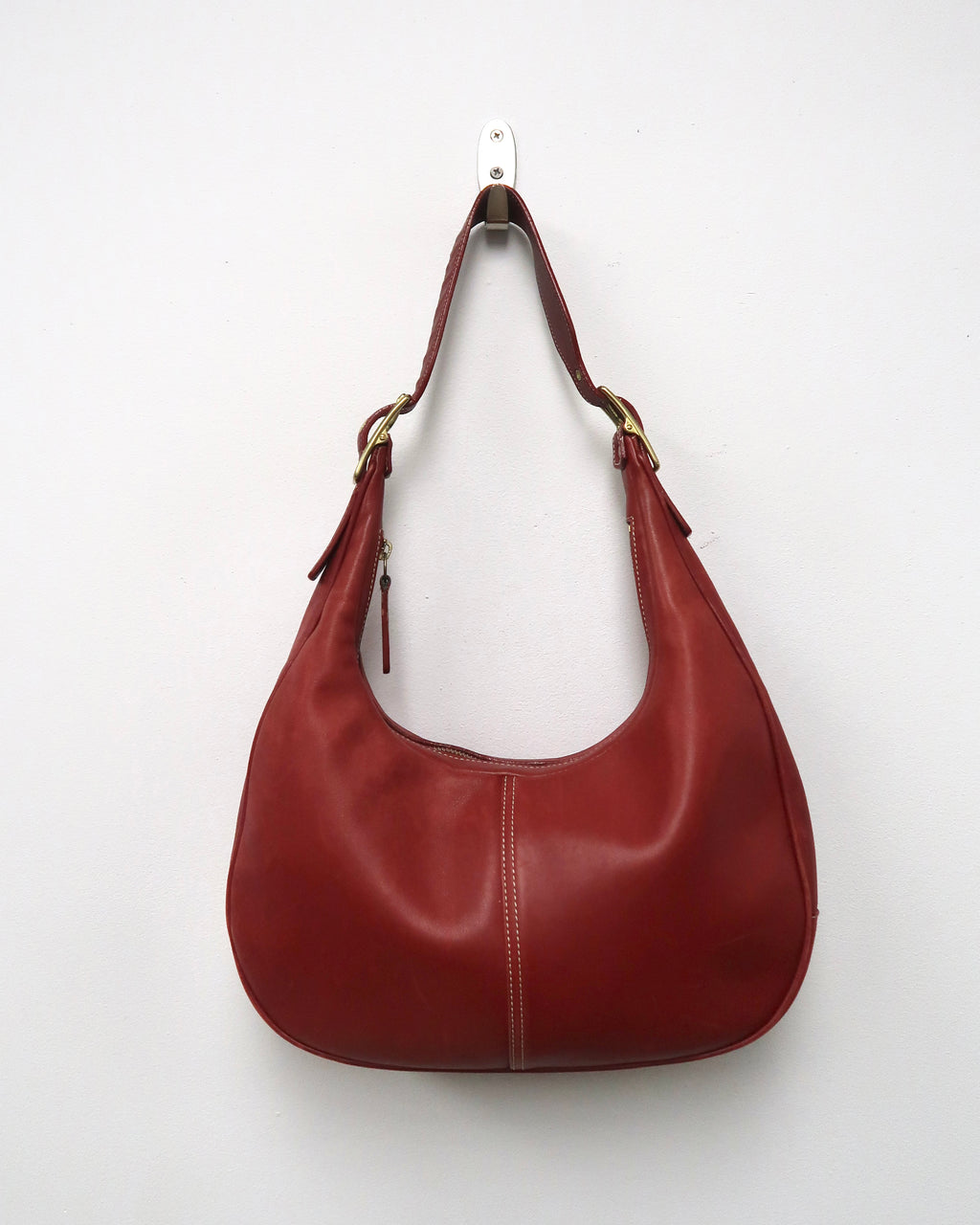 vintage red leather Coach Legacy Zoe hobo bag