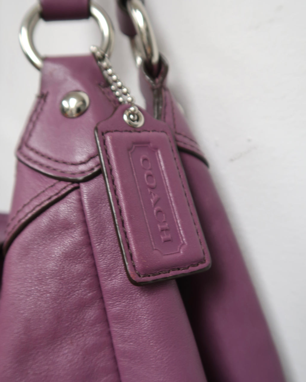 Coach Soho Purple Triple Compartment Leather Hobo Bag