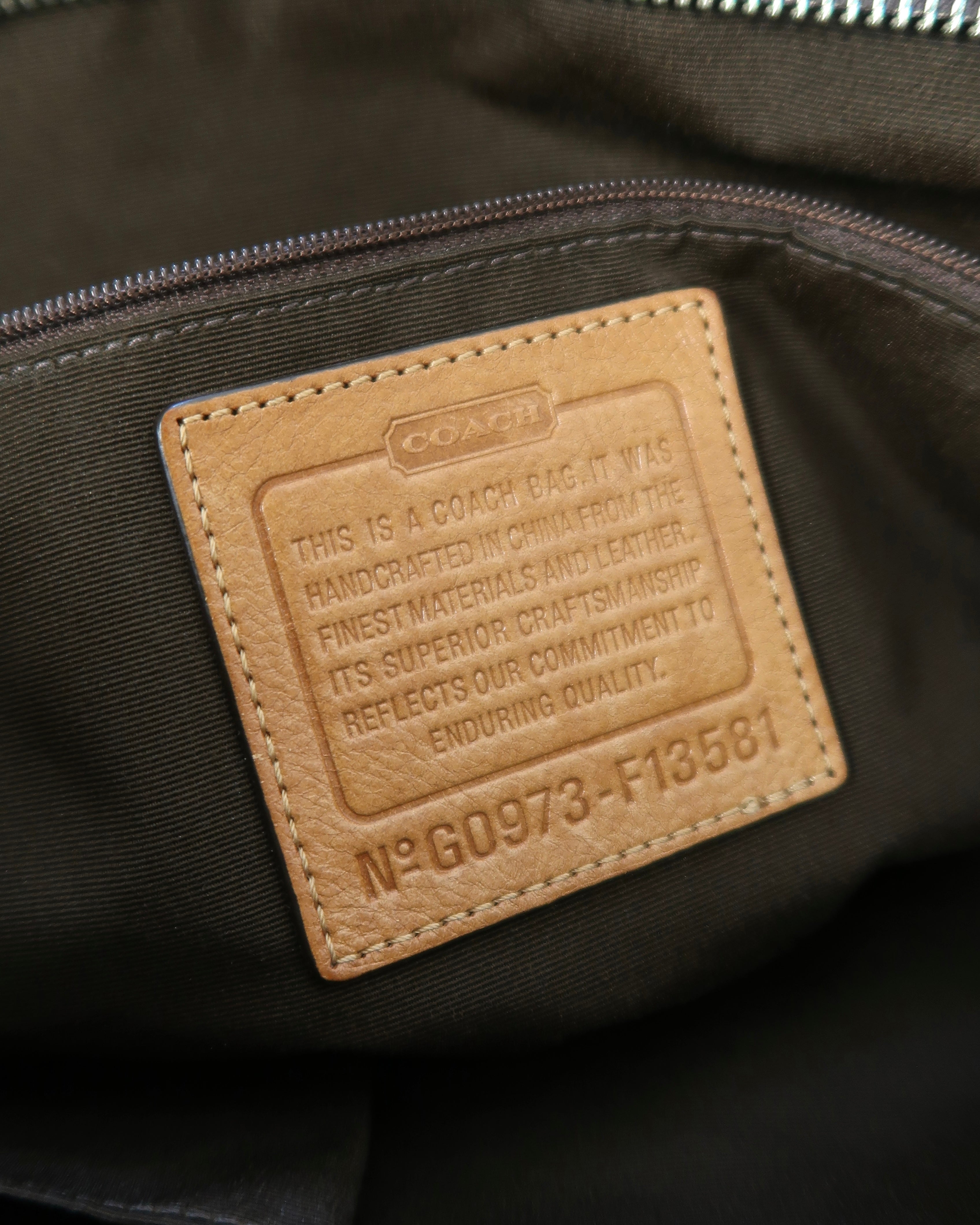 Coach Signature Stripe canvas hobo shoulder bag