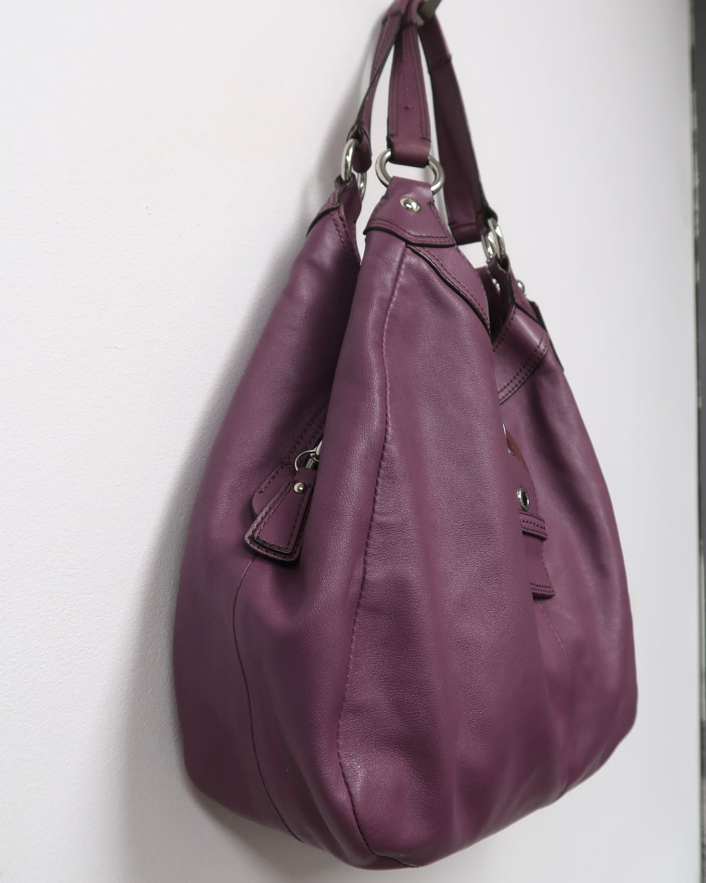 Coach Soho Purple Triple Compartment Leather Hobo Bag