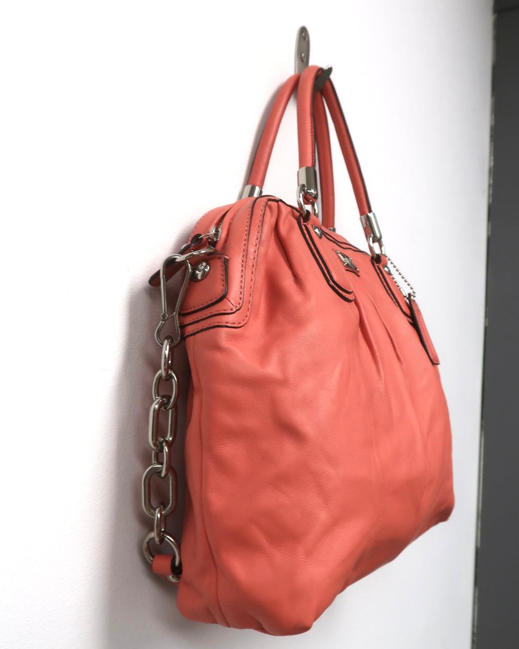 Coach Kristin Leather Pleated Satchel