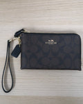 Coach Signature PVC Double Corner Zip Wristlet