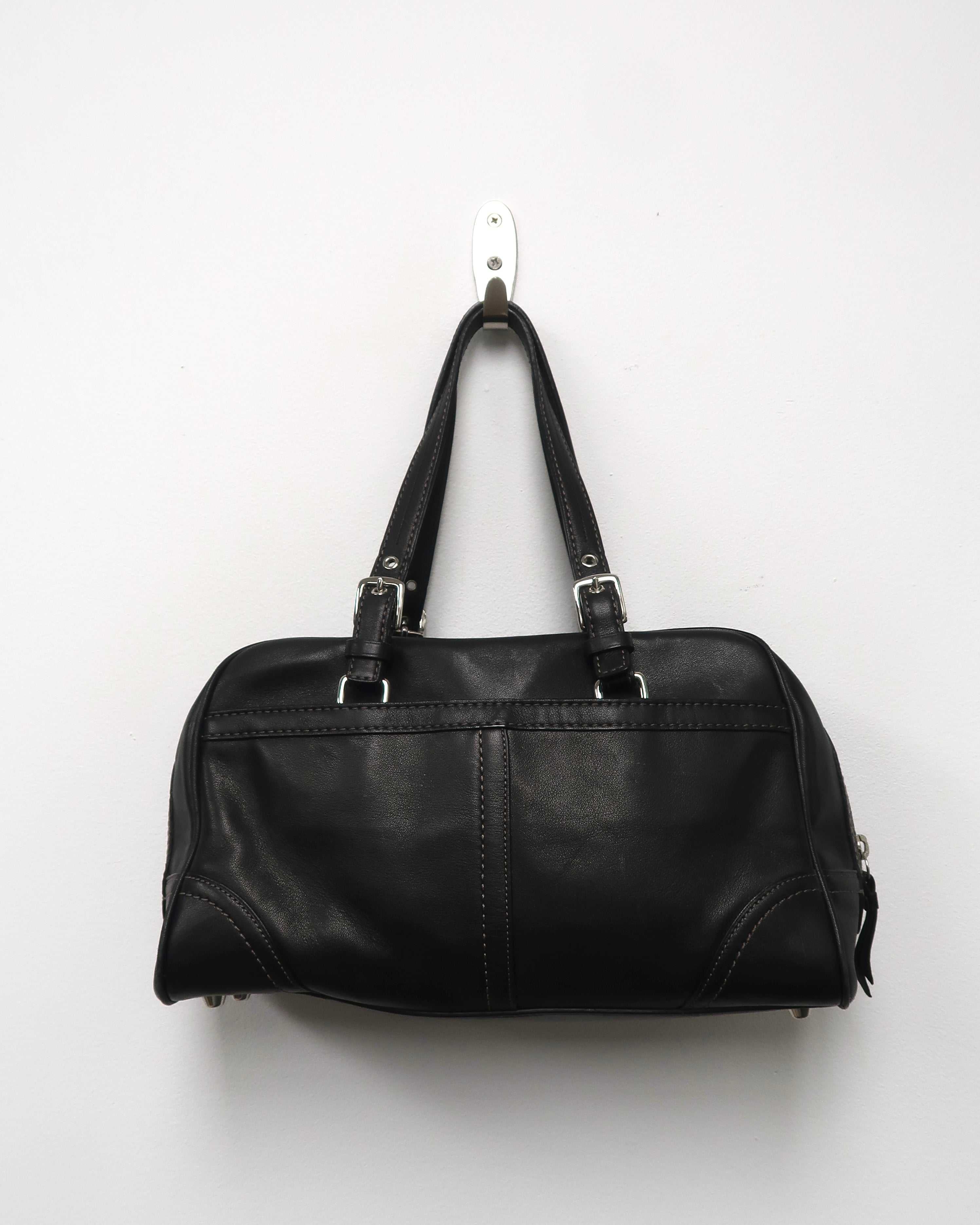 Black Coach Hamptons satchel bag