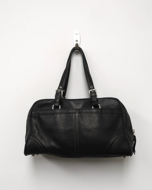 Black Coach Hamptons satchel bag