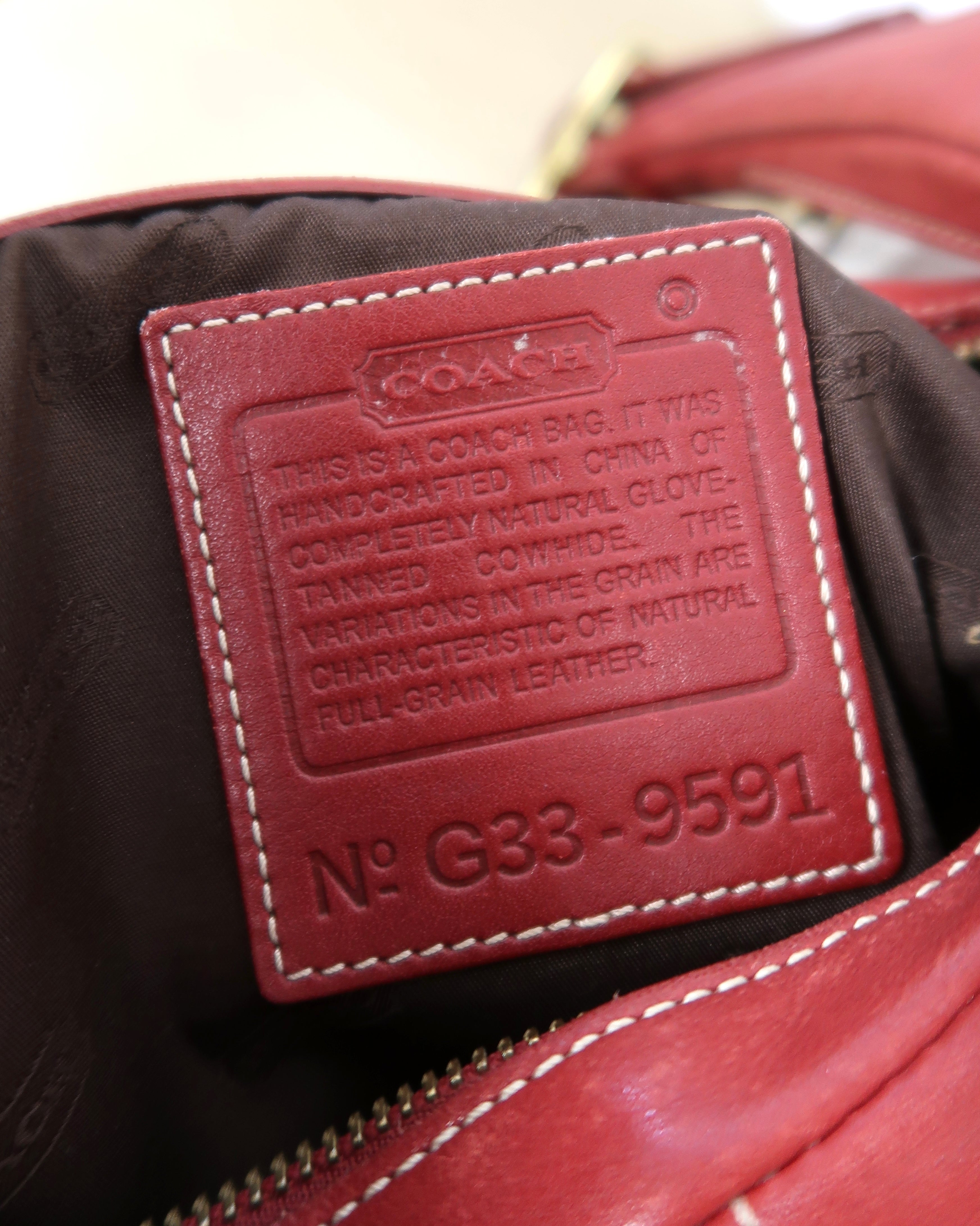 vintage red leather Coach Legacy Zoe hobo bag