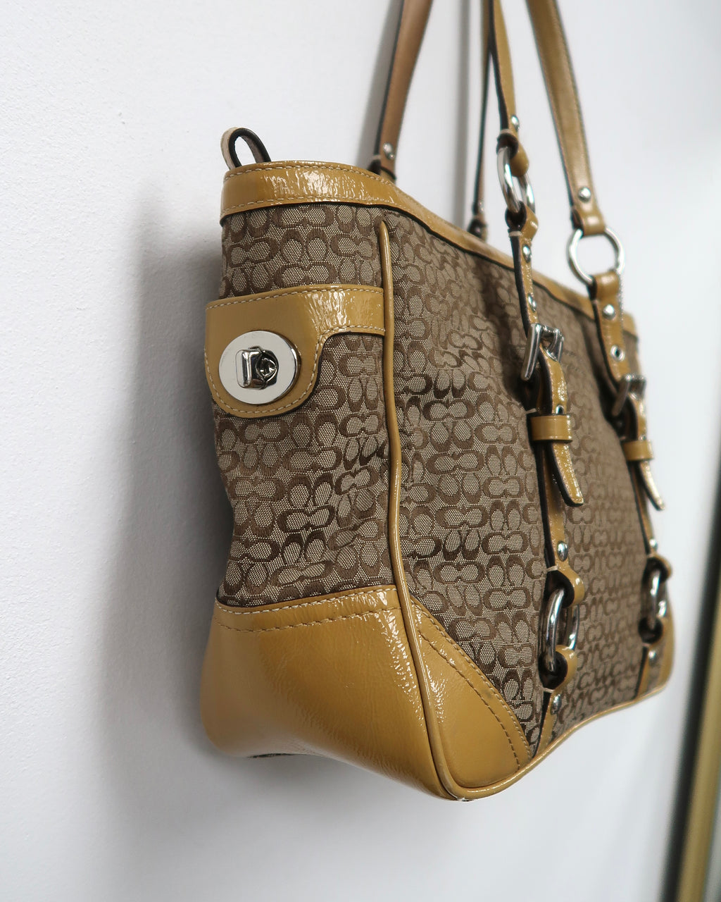 vintage Coach Gallery East/West Signature Jacquard Tote