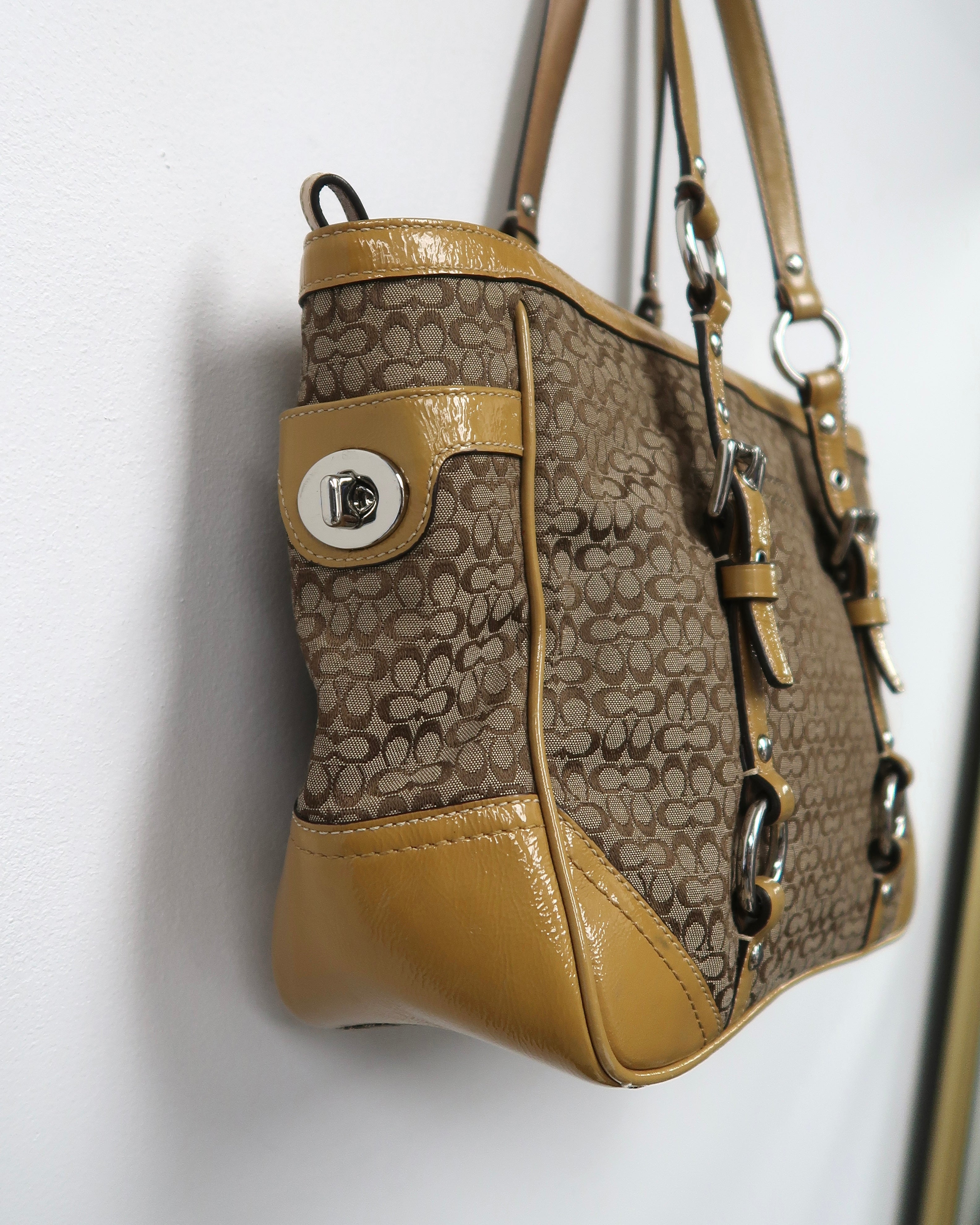 vintage Coach Gallery East/West Signature Jacquard Tote