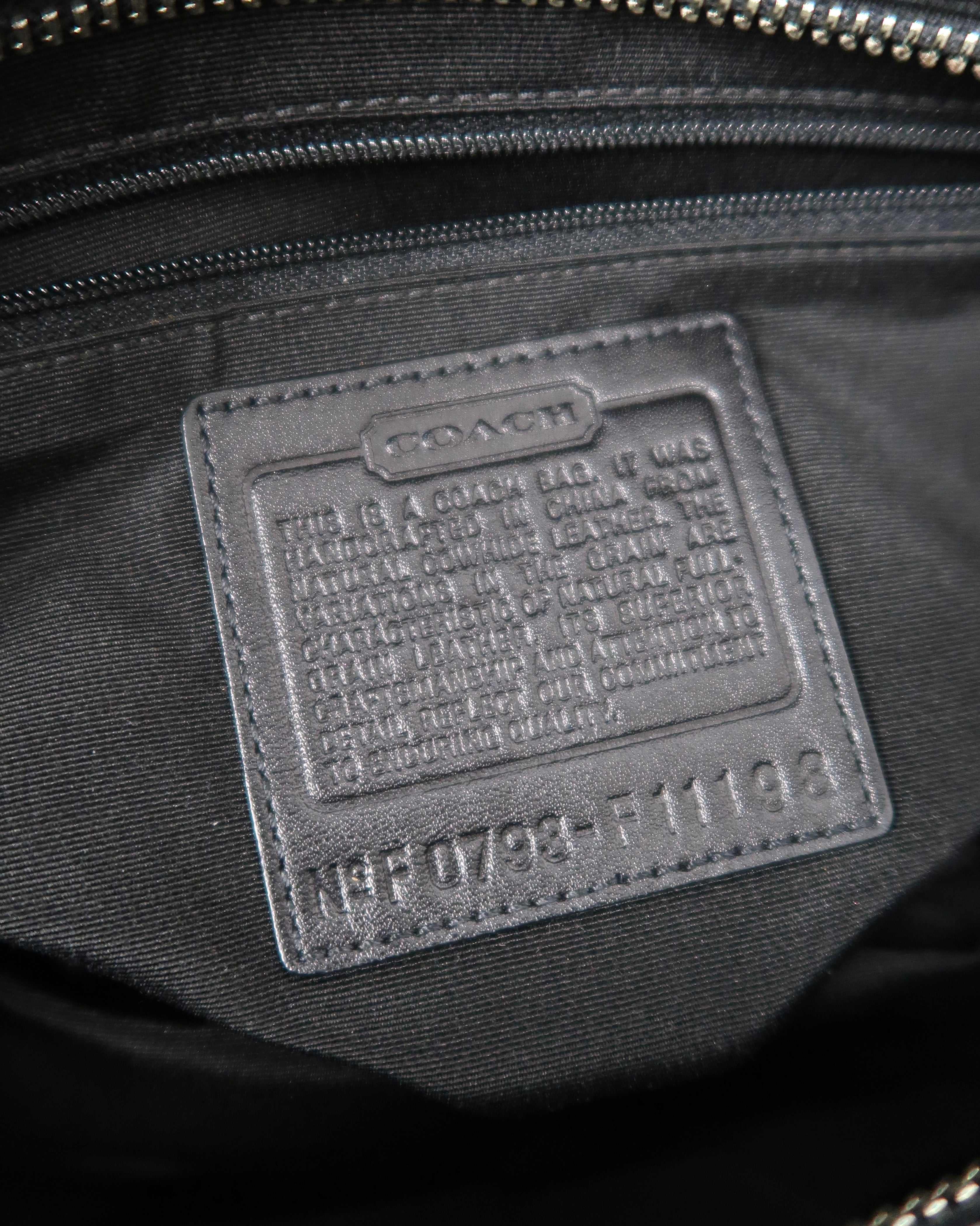 Black Coach Hamptons satchel bag