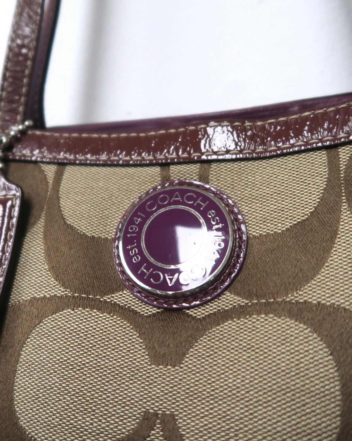 Coach Signature C Jacquard & Berry Stripe Tote