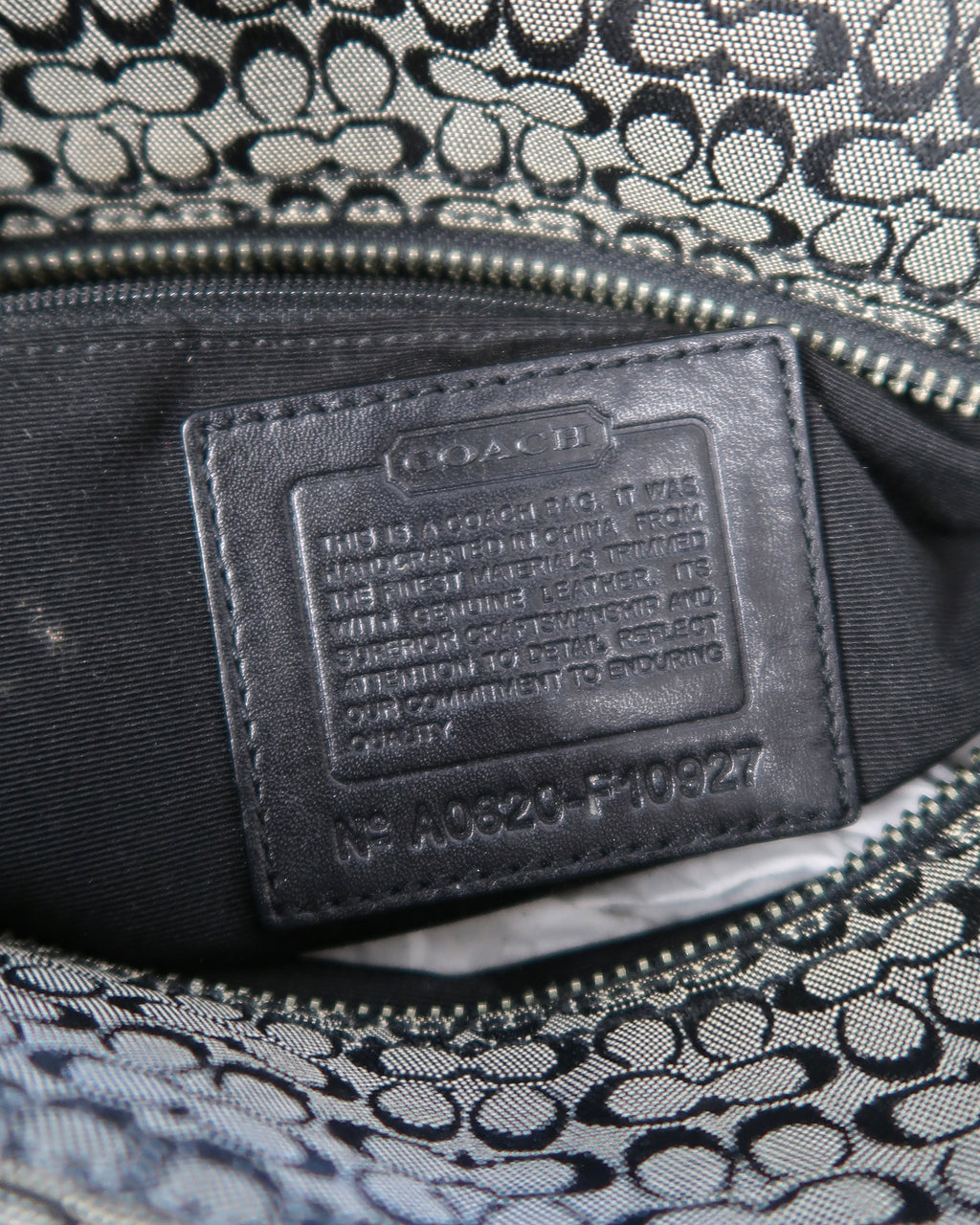 Coach Soho Signature Small Black Gray Canvas Satchel Bag