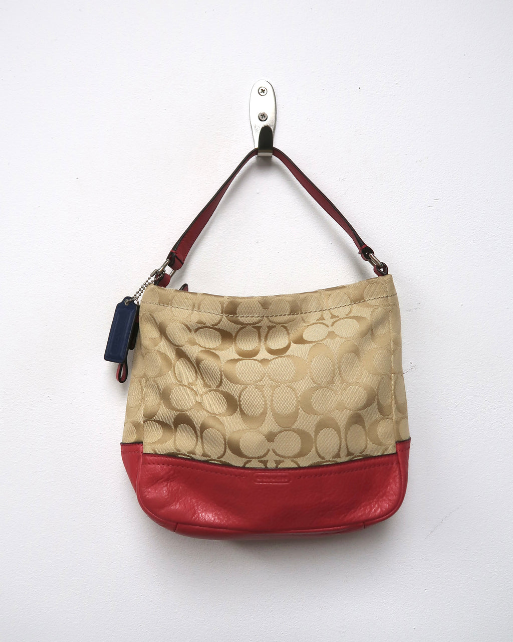 Coach Signature jacquard leather shoulder bag