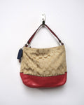 Coach Signature jacquard leather shoulder bag