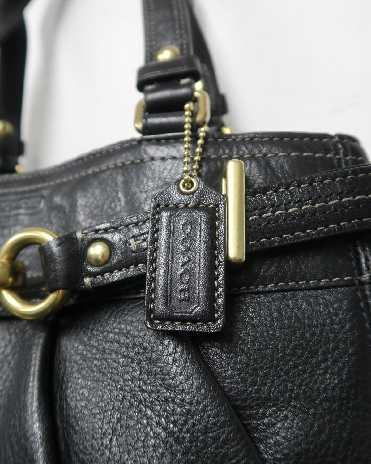 Vintage Coach Hamptons Pleated Leather Tote