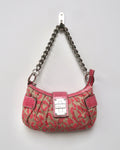 Y2K GUESS pink beige leopard-print shoulder bag