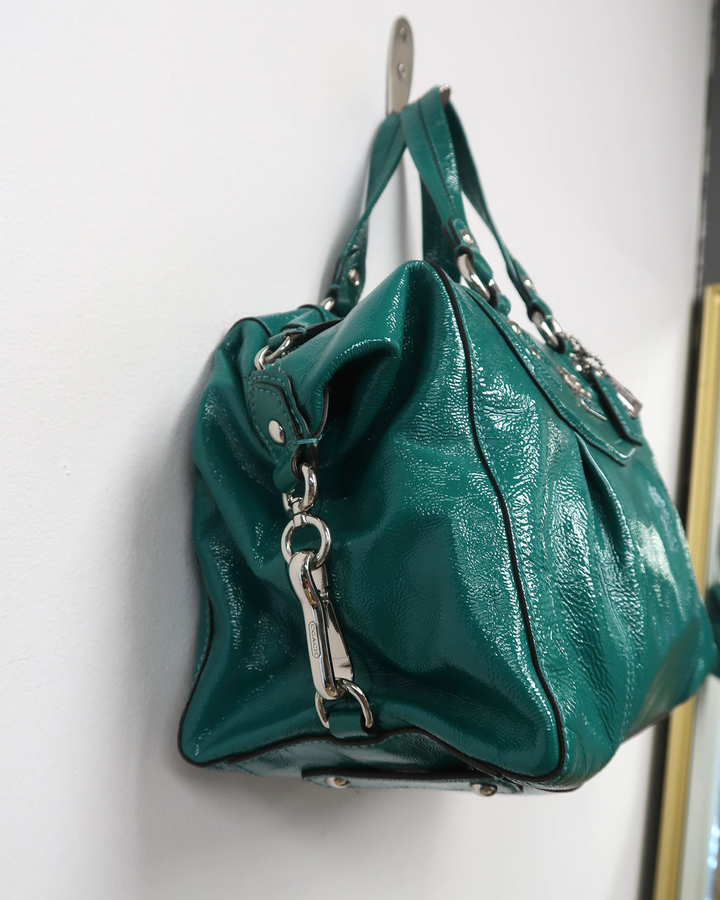 Coach Ashley Jade patent leather satchel