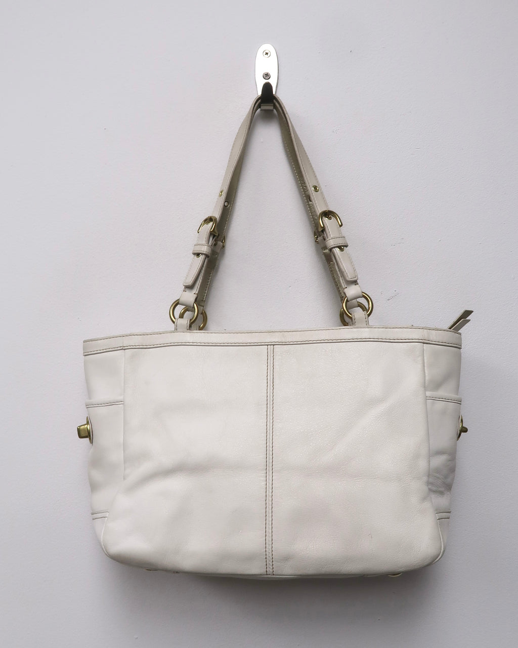Coach Gallery East-West Pleated Leather Shoulder Bag