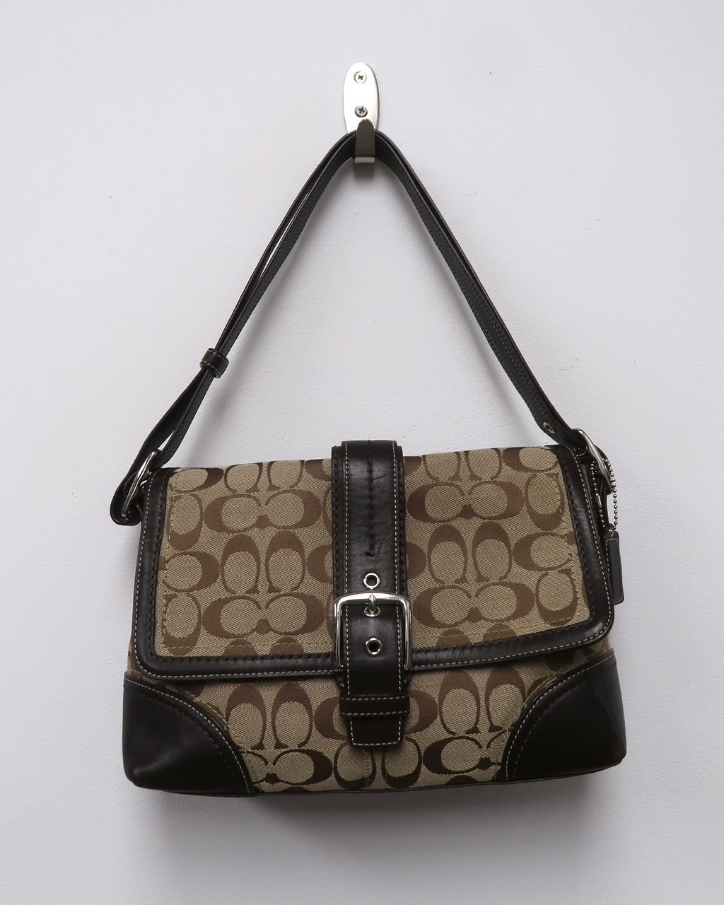 Vintage Coach Hamptons Signature Jacquard Flap Bag