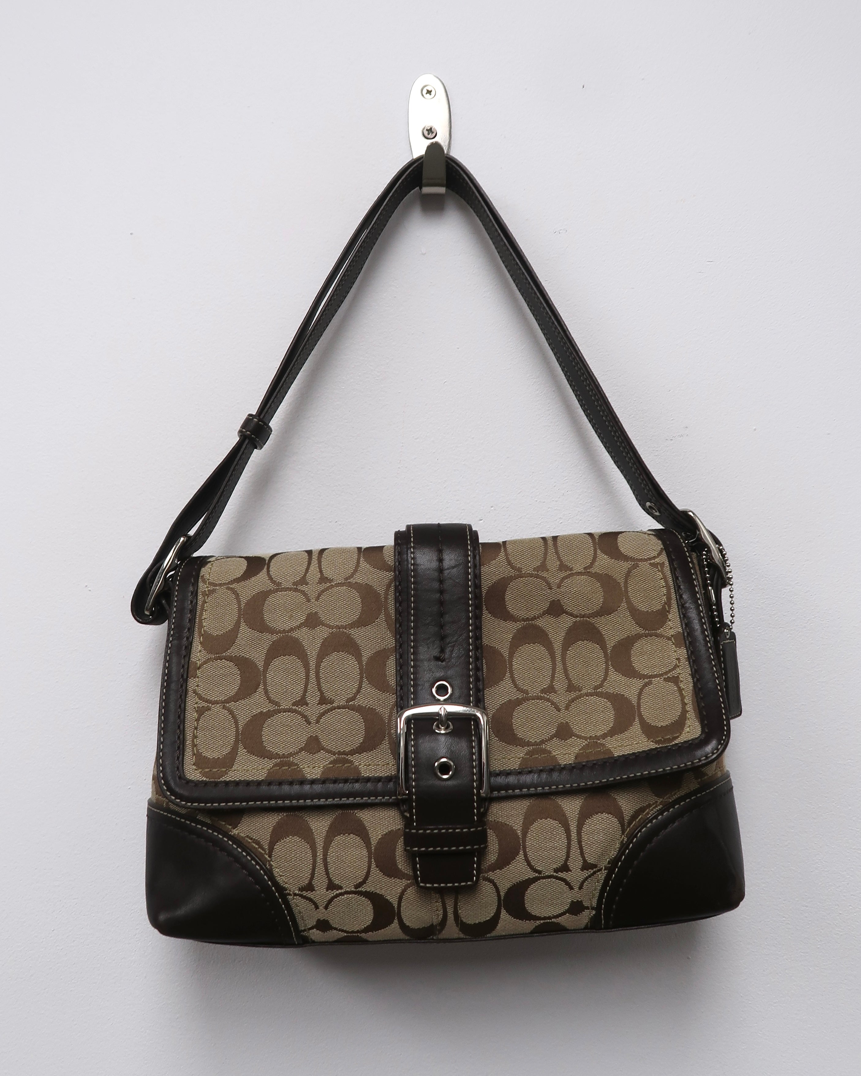 Vintage Coach Hamptons Signature Jacquard Flap Bag