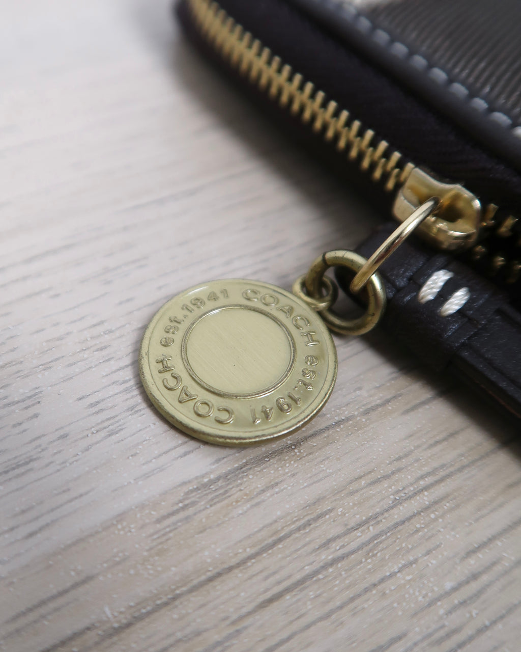 Coach Signature Stripe Zip Around / Bifold Wallet