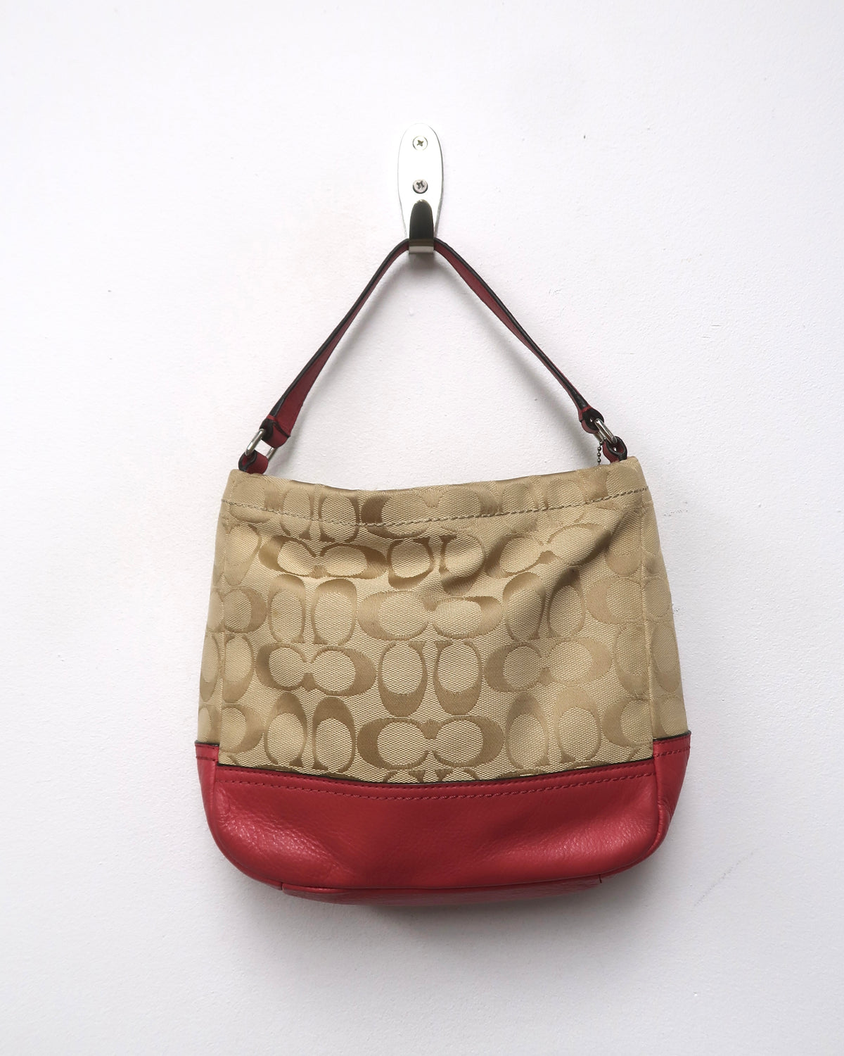 Coach Signature jacquard leather shoulder bag