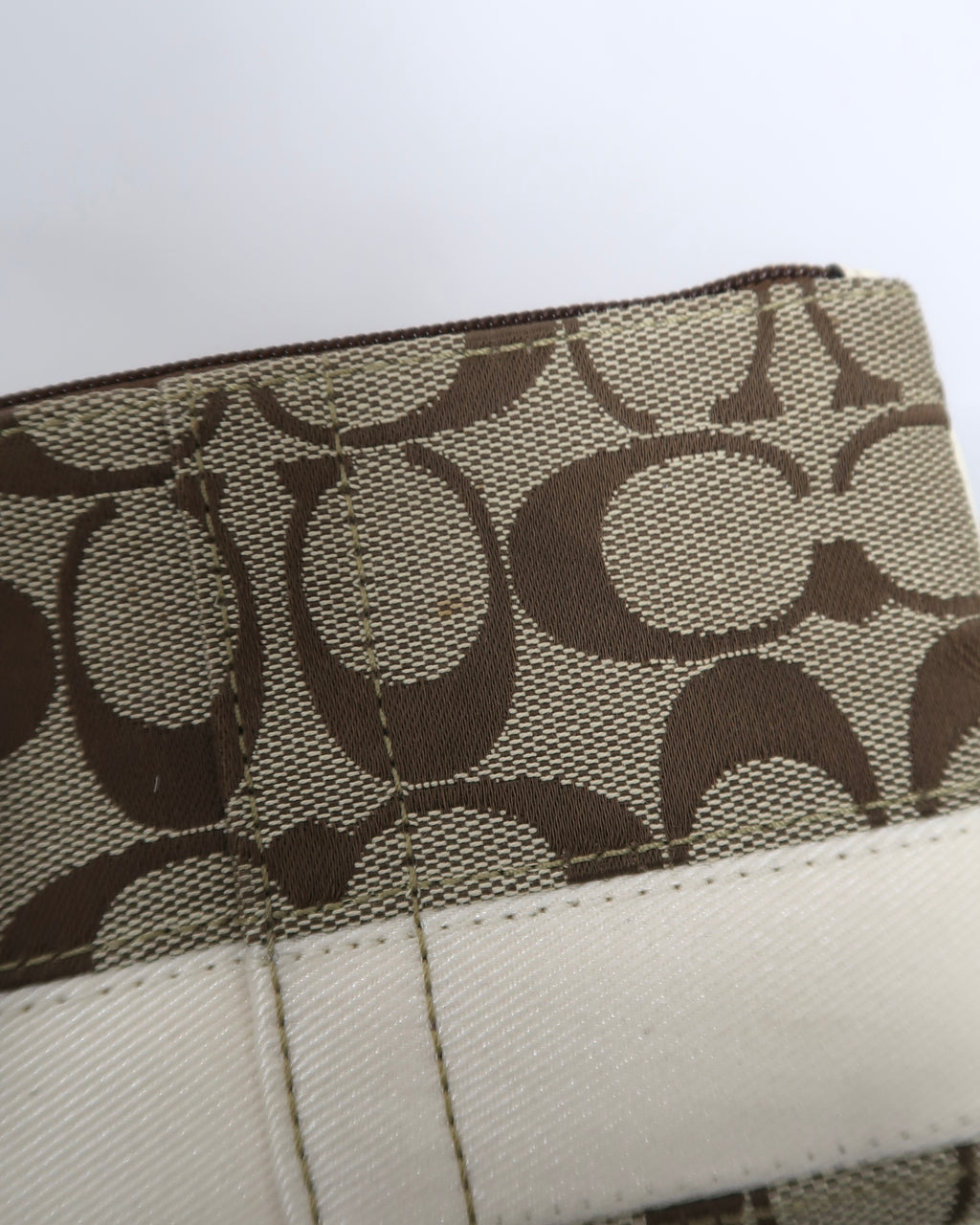 Coach Signature Stripe wristlet