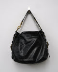 Black patent leather Coach Zoe shoulder bag
