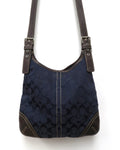 Coach Navy Signature Canvas Shoulder Bag